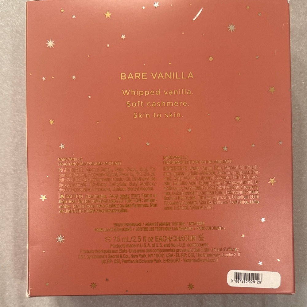 Victoria's Secret Bare Vanilla Fragrance Mist and Lotion Set - Pink and Gold - Picture 2 of 2